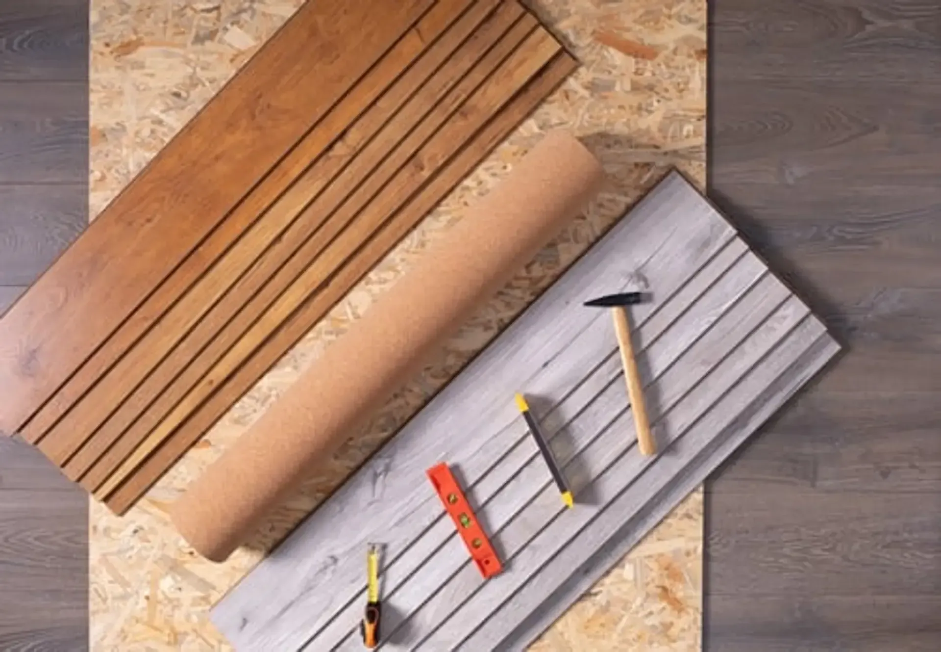 Flooring samples and installation tools laid out for a Vacaville, CA flooring project